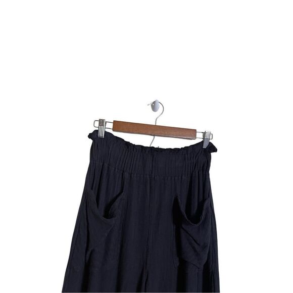 Free People Movement Blissed Out Wide Leg Pants Black Womans Small - Picture 8 of 11